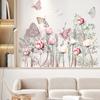 Butterfly Flower Wall Sticker Living Room Wallpaper Flowers Bedroom Wall Decor Art Poster Vinyl Decoration Butterfly Wallpaper