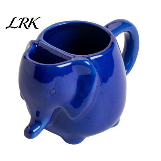 Керамическая кружка для слона, Кружка для чая, Кофейная чашка с держателем для пакетика, Пестрая зеленая ручная работа, Чашка для горячих напитков, Уникальный подарок для любимого, Удобная ручка