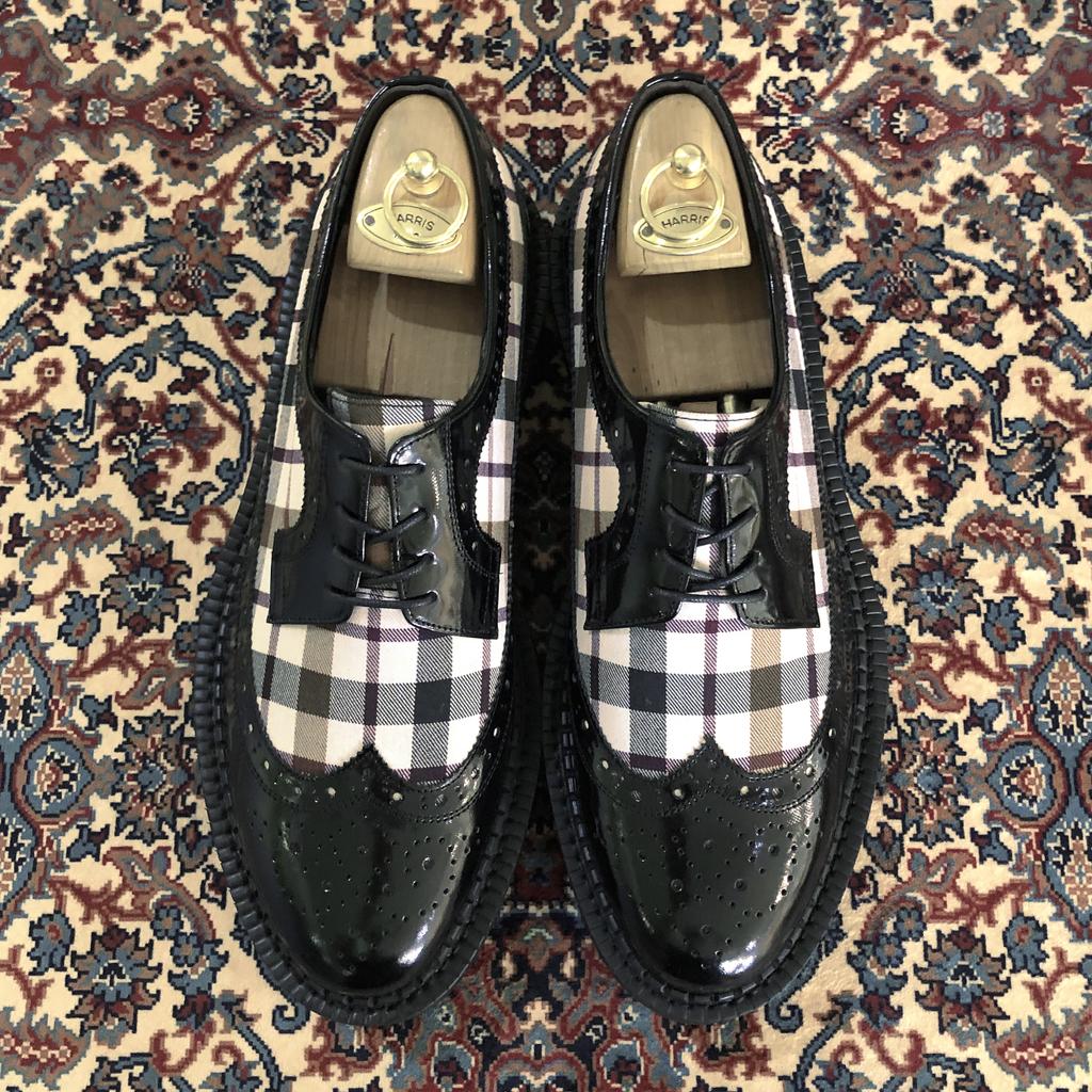 Joenshoe Heymarken Classic Check Wingtip Work Boots Black