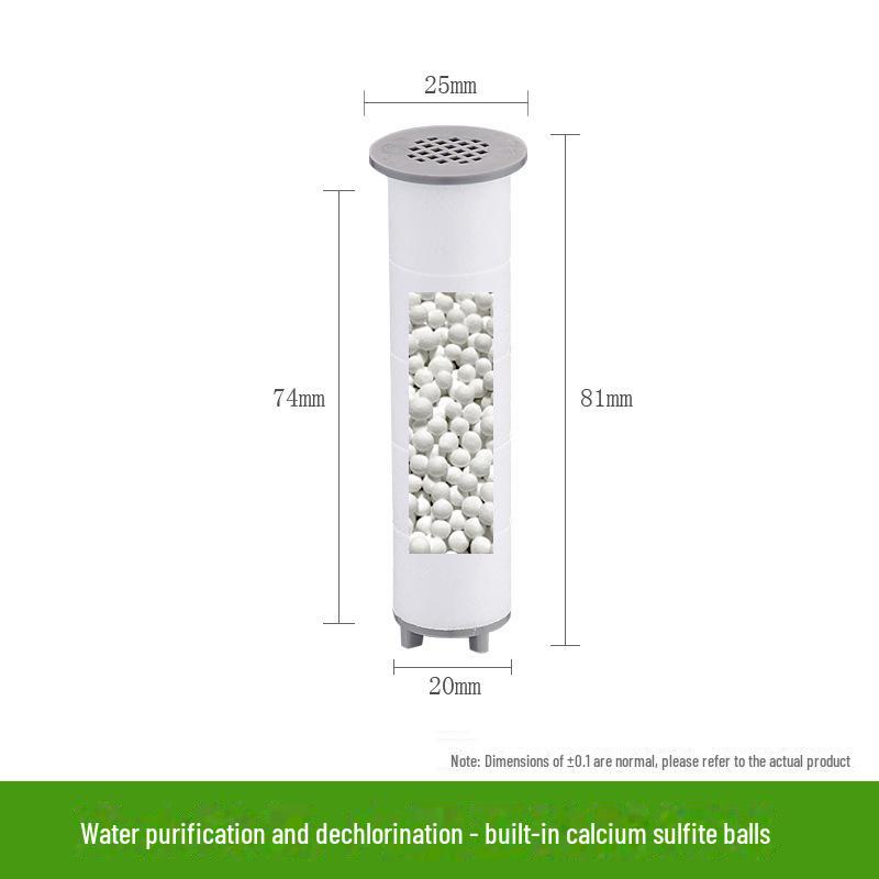 Shower Nozzle Replacement Filter Element with High Compression Cotton Core for Water Purification.