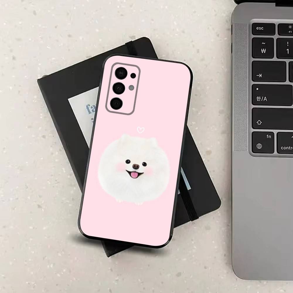 Cute P-Pomeranian Dogs Phone For Samsung Galaxy A53,31,52,72,41,22,73,32,71,Note,J7,8,9,5G Soft Black Silicone Case