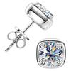 Silvere Glam Серьги-пусеты из стерлингового серебра 925 пробы с муассанитом 1 карат для женщин, модные, простые и универсальные маленькие серьги в форме сахарного кубика