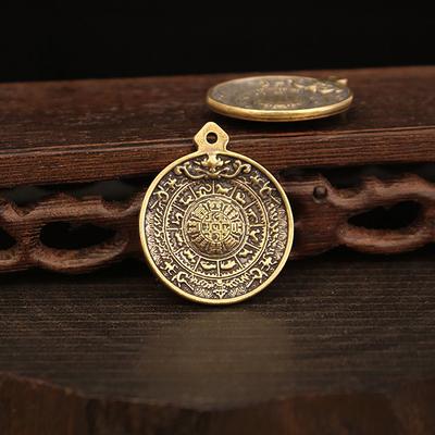 Избранные ручная подвеска-бирка Jiugongbagua с латунным брелоком «Все идет хорошо», подвеска на талию, ювелирные изделия для женщин, подарок для мужчин