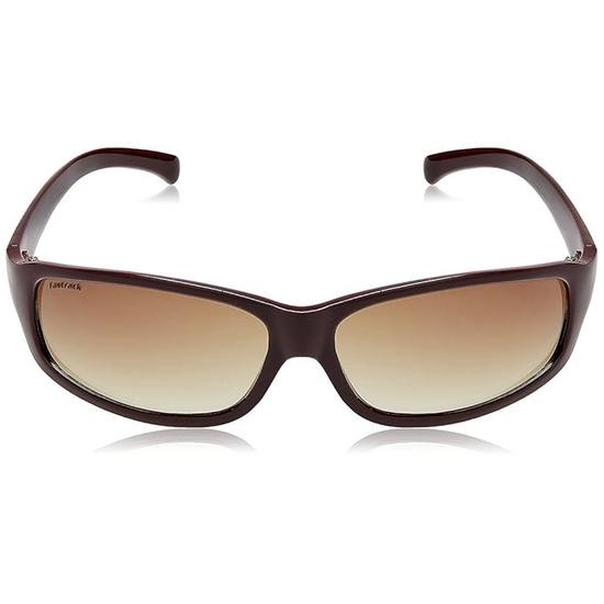 Fastrack унисекс (P103Br2 Солнцезащитные очки с оправой прямоугольной формы с полной оправой, фиолетового цвета, неполяризованные, с линзами коричневого цвета, для женщин, большие