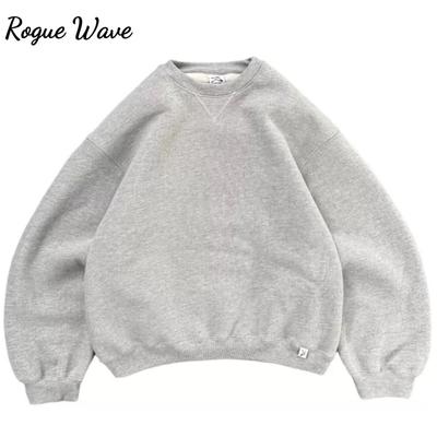 RogueWave Новый простой пуловер Мода Харадзюку Уличная одежда Однотонное худи с круглым вырезом Свободные повседневные топы