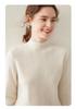 Women's Twist Pattern Cashmere Sweater - Half-High Collar, Knitted Pullover for Autumn/Winter, Loose Fit, Solid Color, Versatile Base Layer.