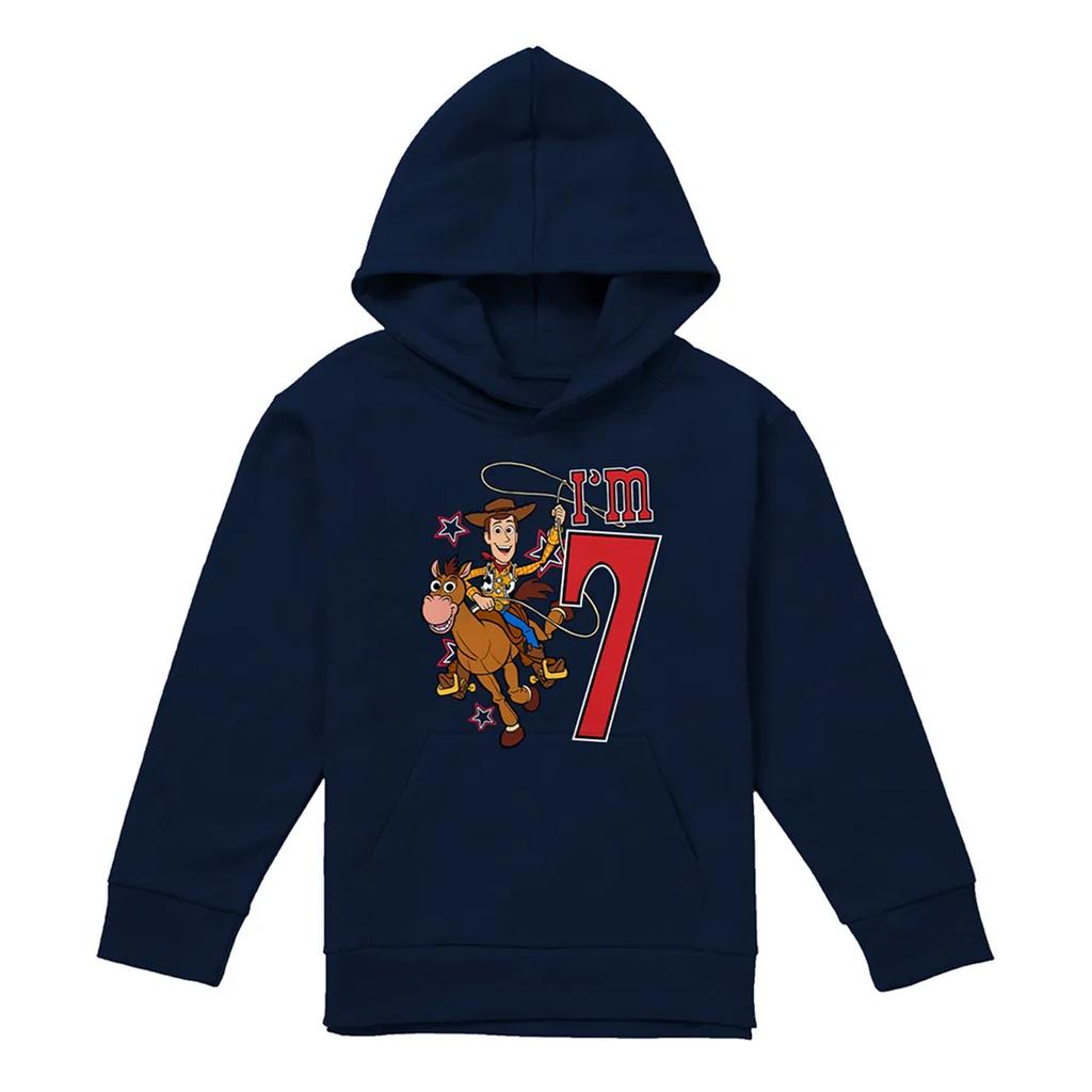 Toy Story Childrens/Kids I'm 7 Woody Birthday Pullover Hoodie