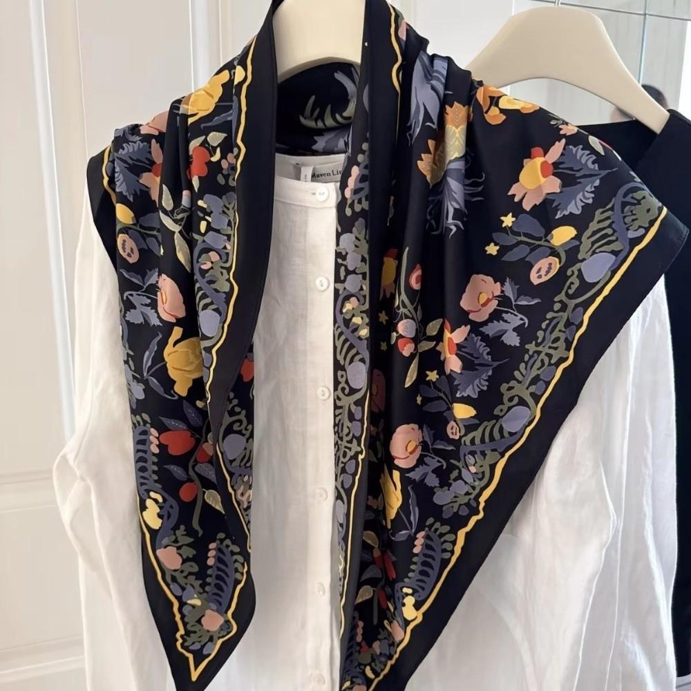 Multi-functional Women's Necktie Matching Pants Waist Belt Fashion Floral Triangle Scarf Summer