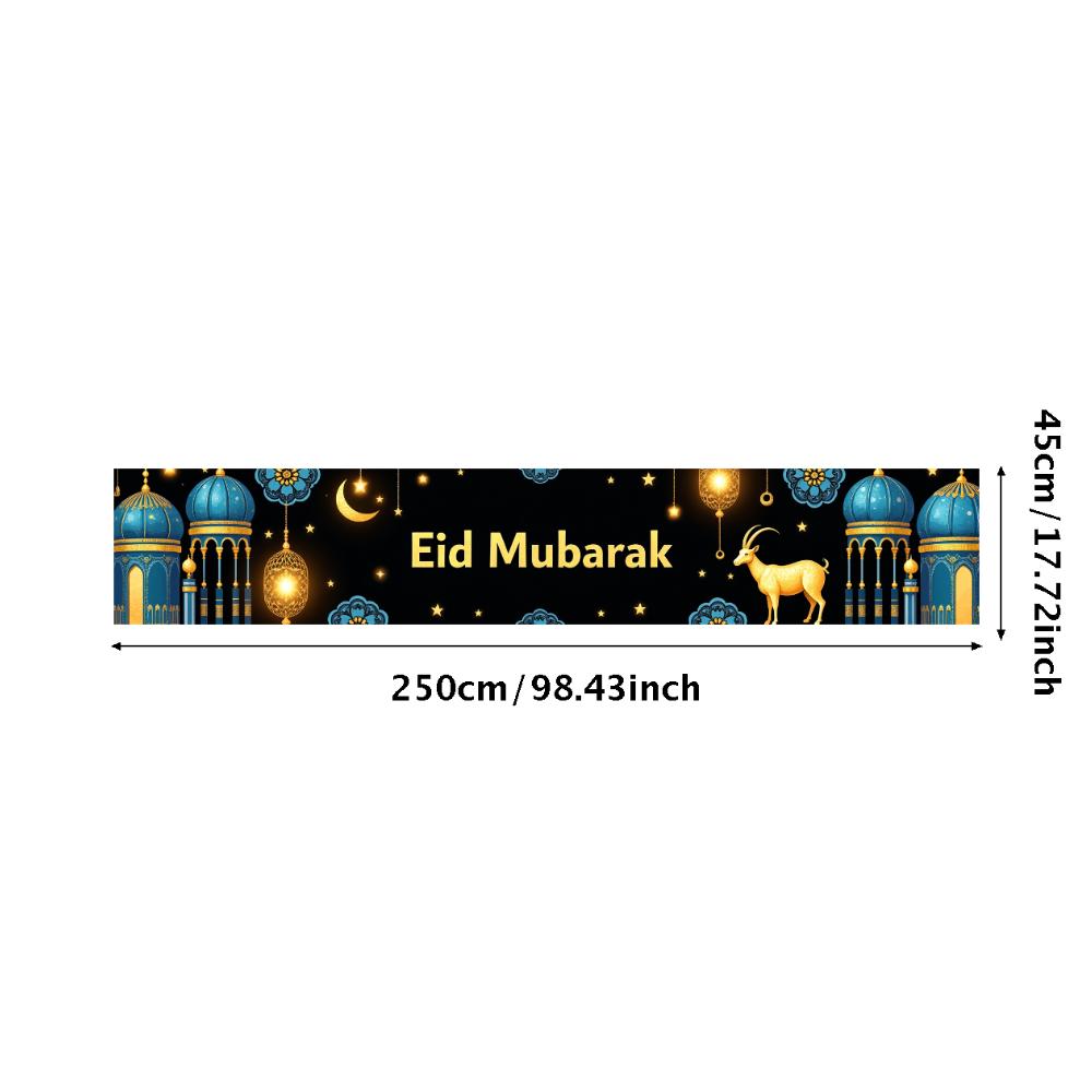 Ид Мубарак Задник Звездная Мечеть Ночь Фонарь Украшение Баннер Рамадан Празднование События Фон Исламский Фестиваль Декор