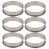 Haskoss 6-Pack 4-Inch Double Roll English Muffin Rings, Cake Mousse Rings, Pastry Molds, Stainless Steel Crumpet Rings, Tart Rings, Round