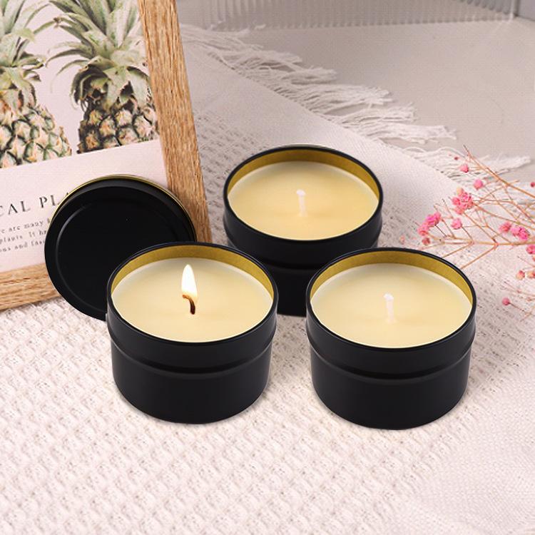 Ins Black Iron Can 70g Fragrance-free Candles Festival Wedding Souvenir Aromatherapy Ins Style