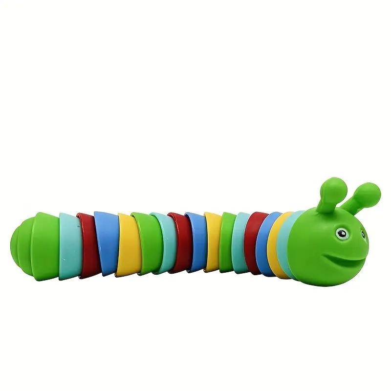 Интерактивная движущаяся игрушка-гусеница для кошек - Без батареек, безопасный пластик, случайные цвета для игры в помещении/на улице