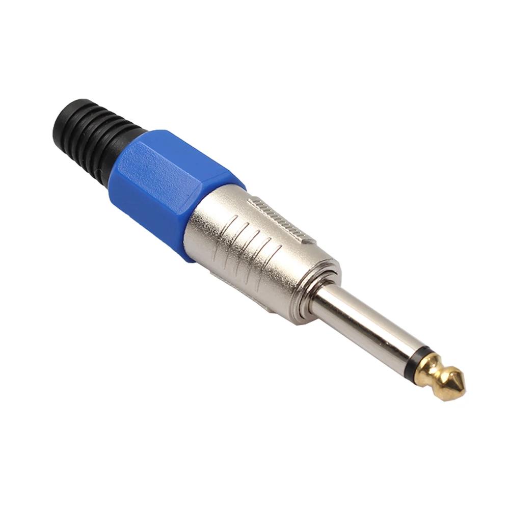 6PCS Mono Sophomore Core Amplifier Microphone Plug 6.35mm Male Plug To RCA Female Audio Jack Connector For Microphone