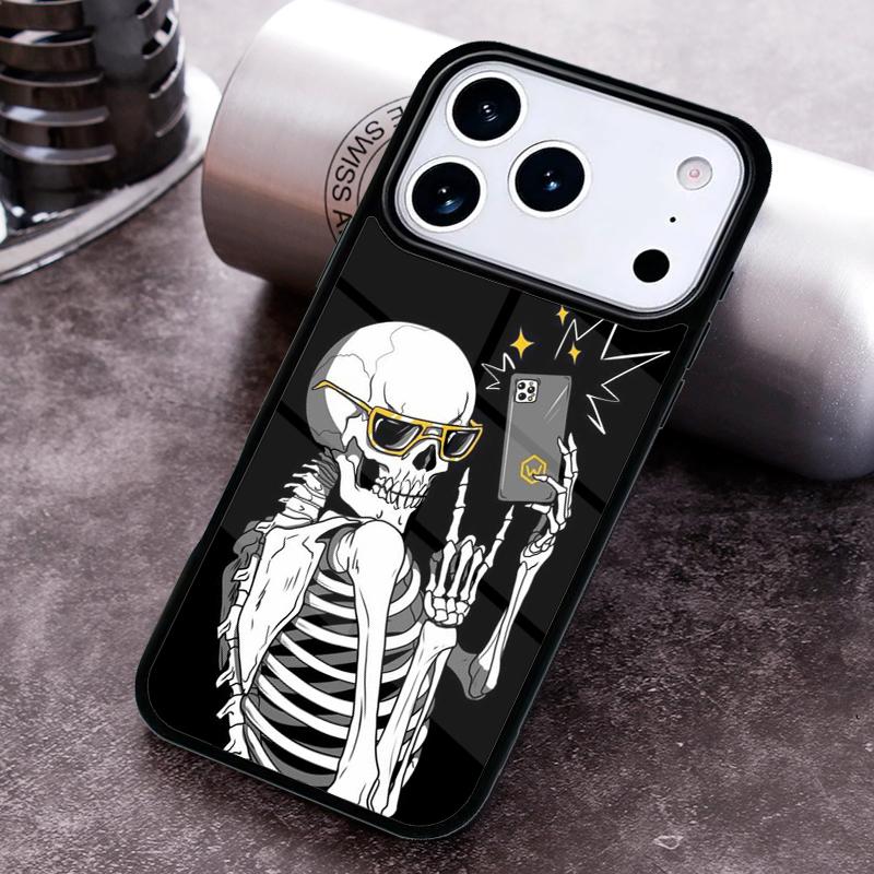 Чехол для телефона с рисунком «Скелет Череп» для iPhone 17,16e,15,14,13,12,11,Mini,Pro,MAX, мягкий силиконовый чехол