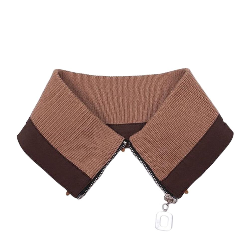 With Zipper Detachable False Collar Washable Rib False Collar Neck Scarf Shawl Wrap Down Jacket