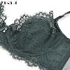 DKGEA Кружевной сексуальный бюстгальтер с вышивкой для женщин, комплект нижнего белья больших размеров, зеленый