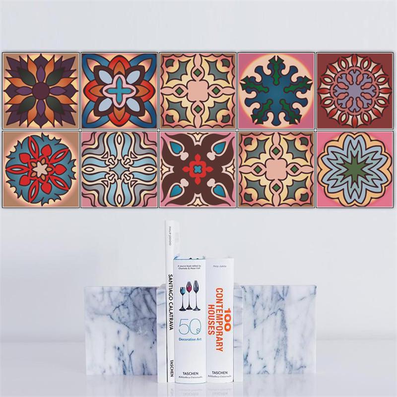 Самоклеящаяся настенная плитка в марокканском стиле, винтажная, цветная, водонепроницаемая, наклейки для декора кухни, ванной комнаты, гостиной, наклейки для дома, сделай сам