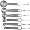 momee Measuring Spoons, Set of 6, Stainless Steel, Thick, Cookware, Tablespoons, Teaspoons, Liquids, Coffee, Condiments, Compact Storage