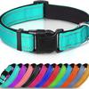 Reflective Dog Collar,Soft Neoprene Padded Breathable Nylon Pet Collar Adjustable for Medium Large Dogs, Neck 25-60 Centimeter