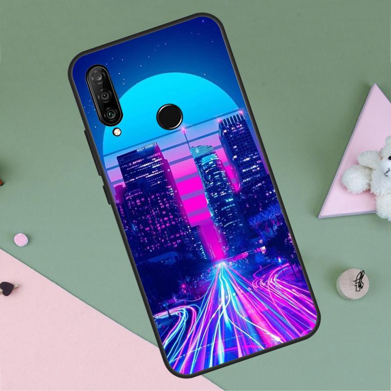 Synthwave Retro 80s Neon For Huawei Nova 12i 12s 11i 8i 7i 9 10 SE Y90 Y60 Y70 Y72 Y61 Y91 P30 P40 Lite P60 Pro Case