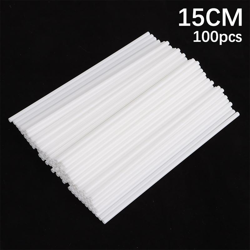 100Pcs 8/10/12/15Cm White Pp Solid Core Lollipop Sticks For Chocolate Candy Sticks Cake Pop Sticks Diy Baking Accessories