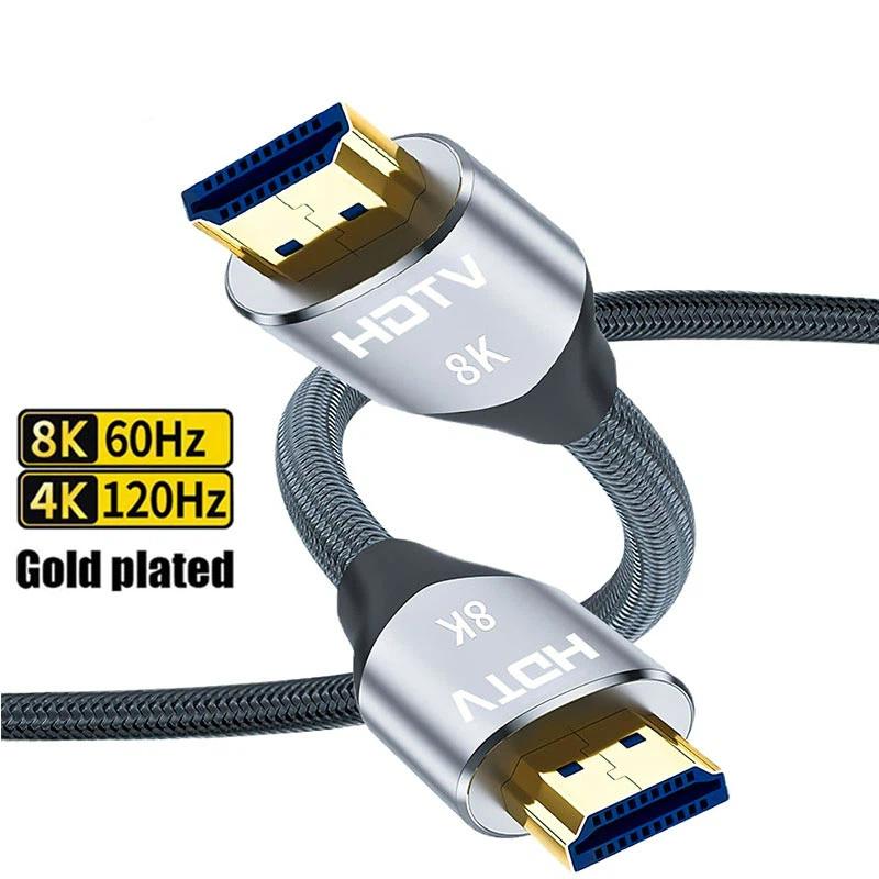Кабель 8K 2.1 120 Гц 4K HDMI-совместимый 2.1 Кабель 8K Сверхвысокоскоростной HDR eARC для HDTV приставки Проектора PS4 Аудиокабель 1 м 2 м 3 м 5 м 10 м