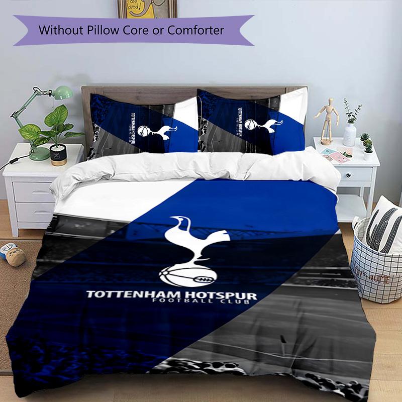 3pcs T-Tottenham Hotspur Design Cover Set - HD Printed Bedding with 1 Cover and 2 Pillowcases - Perfect for Home and Dorm Decor
