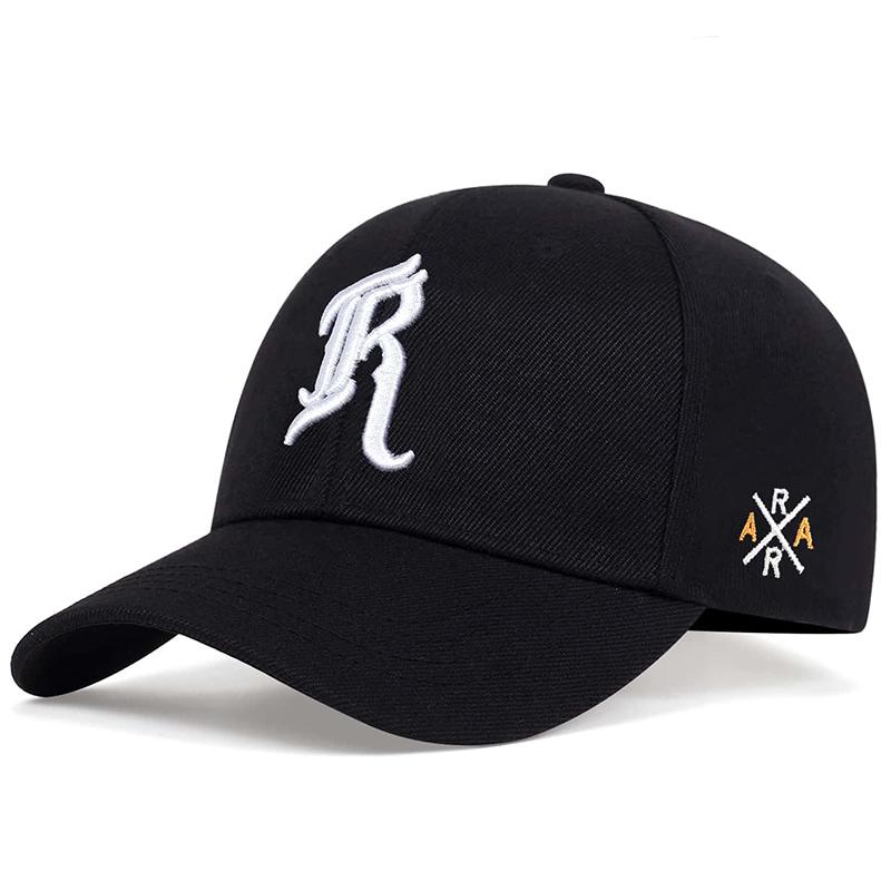 1Piece Unisex R Letter Embroidery Stitched Stitching Baseball Cap Outdoor Adjustable Sunscreen Leisure Hat Spring Autumn Travel Tourism Vacation