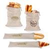 Homemade Reusable Linen Bread French Baguette Drawstring Kitchen Storage Bag