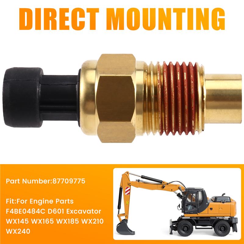 Excavator Temperature Sensor Part Number 87709775 F4BE0484C D601 For CASE Engine Fits Models WX145 WX165 WX185 WX210 WX240