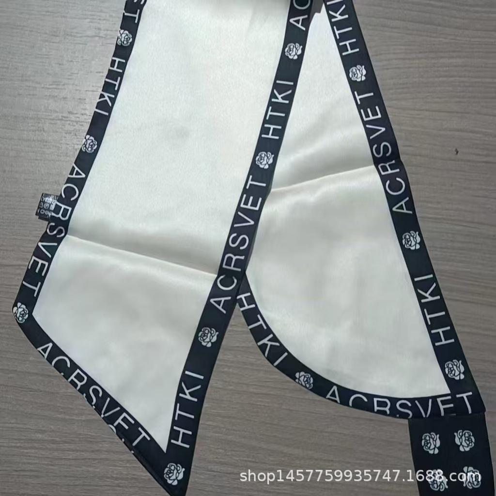 Silk Scarf Small Long Square Scarf Women'S High-End Neck Protection Scarf Professional Matching Shirt Scarf