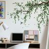 2 шт. 30*90 см Наклейка на стену с зелеными листьями, веткой растения, для спальни, гостиной, фоновое украшение, домашний декор, самоклеящиеся обои