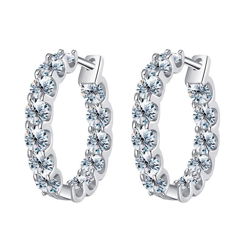 Gra Certified 2.6ct Moissanite Earring 925 Sterling Sliver Wedding Huggie Moissanite Hoop Earring for Women Wedding Jewelry