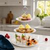 Crown Handle Cupcake Display Holder 2 Tiers 3 Tier Tiered Fruit Plate  Cake Stand Assembly