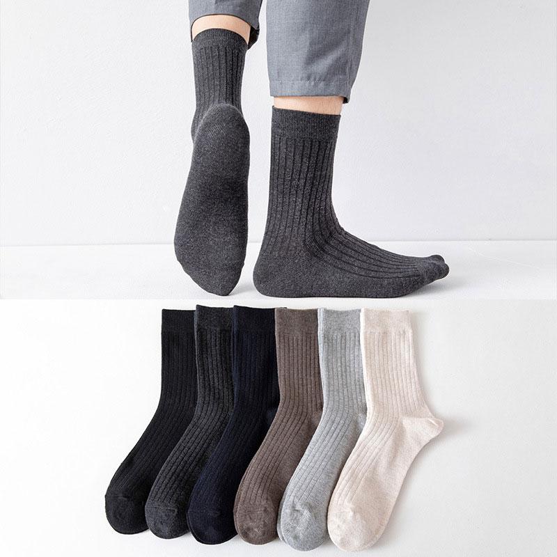 Winter Men Socks Cotton Warm White Socks Sports Essentials Men Tube Socks Solid Color