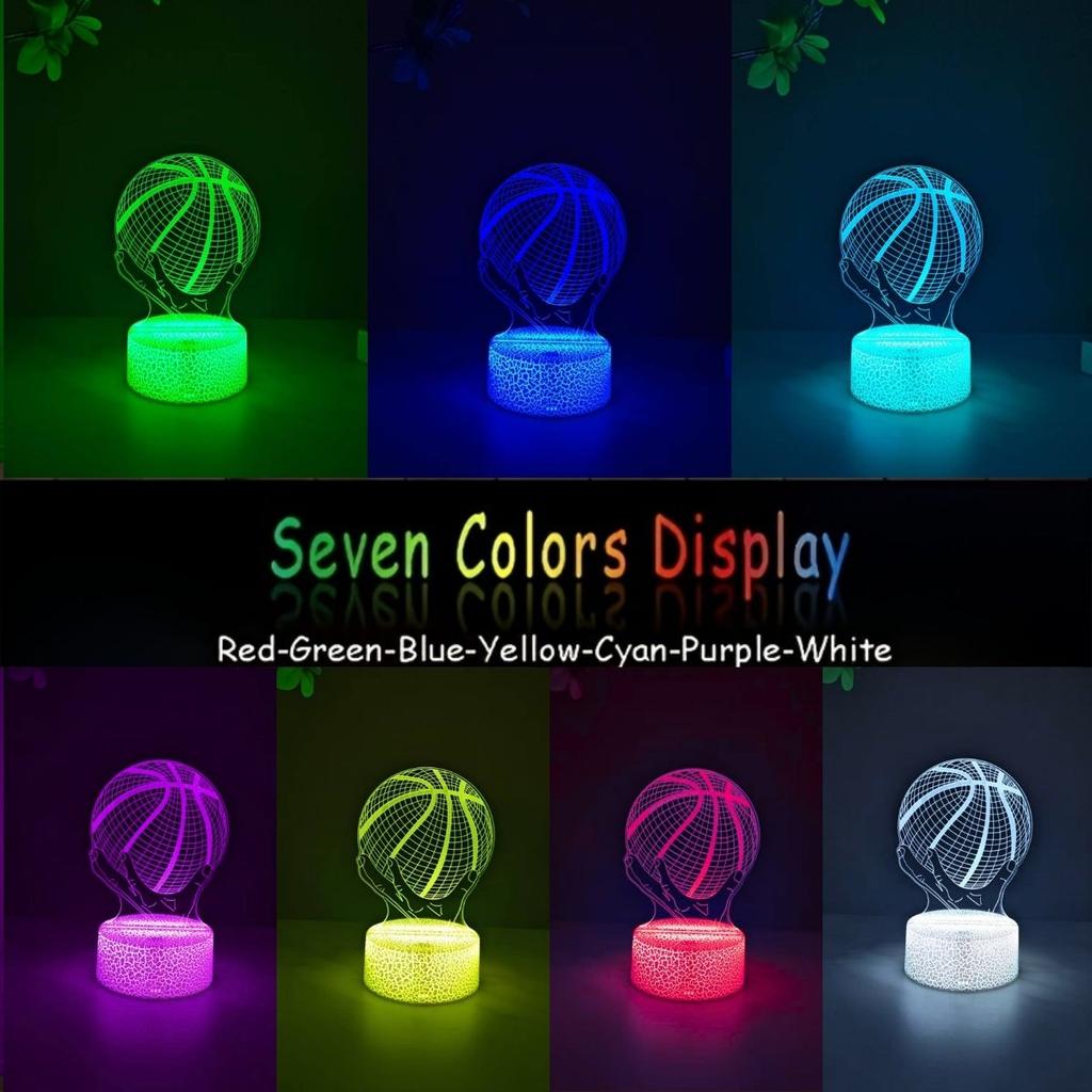 3D ночник "Регби" - Питание от USB, Уровень освещенности, Креативное настольное украшение для спальни, Идеальный подарок для друзей и семьи