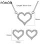 925 Sterling Silver Delicate Heart Shape Chain Necklace Earrings Jewelry Sets Cubic Zircon Bridal Jewelry Set