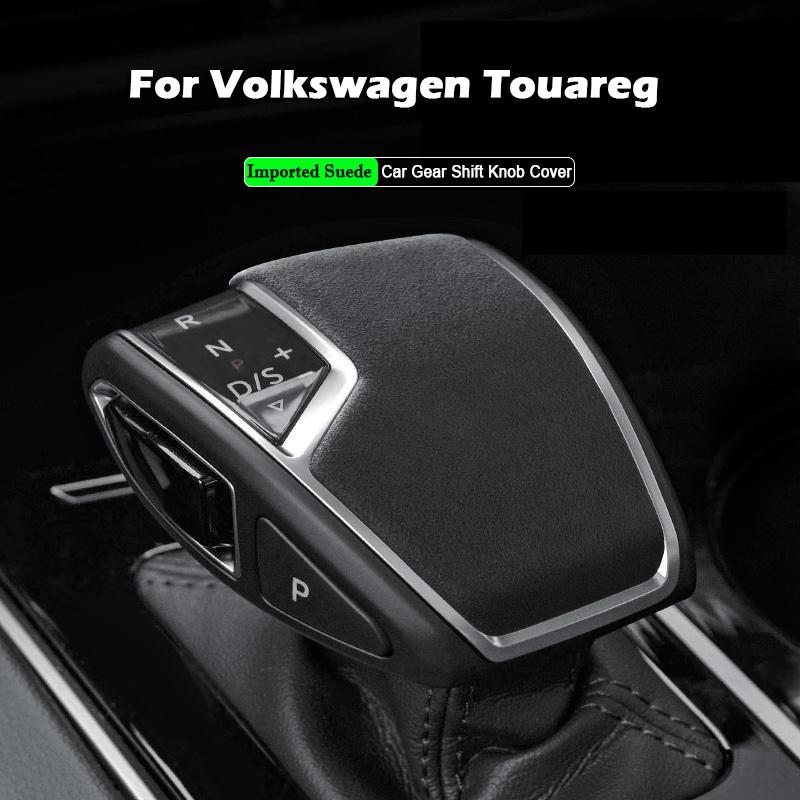 For Volkswagen VW Touareg -2024 2025 Car Gear Shift Knob Cover Suede Protective Decoration Vehicle Auto Modified Accessories
