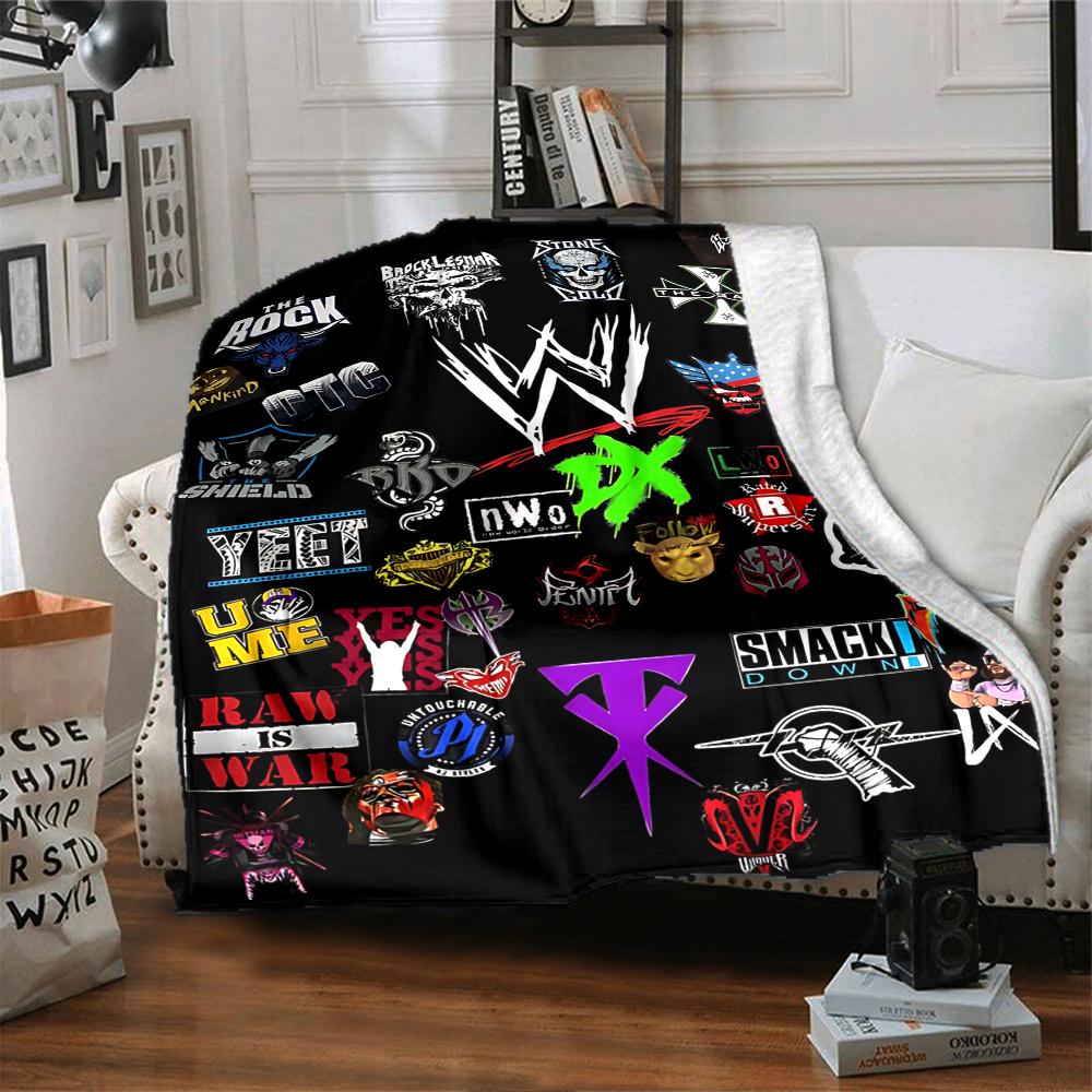 Wwe Logos Blanket Soft Throw Blanket For Home Bedroom Bed Sofa Travel Office Solid Christmas Blanket