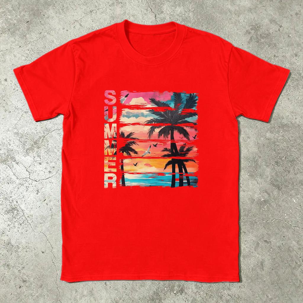 Summer Vibes Pure Cotton Tshirt For Unisex Summer Street Style Tshirts O Neck Fashion Tees Plus Size Print Tops