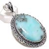 Natural Republic Larimar Gemstone 925 Sterling Silver Jewelry Pendant 2.44" E3b81
