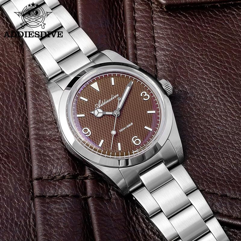 ADDIESDIVE Top Brand Men's Luxury Watch Bubble Mirror K1 Mineral Glass Luminous 10ATM Waterproof Reloj Hombre Quartz Watches NEW