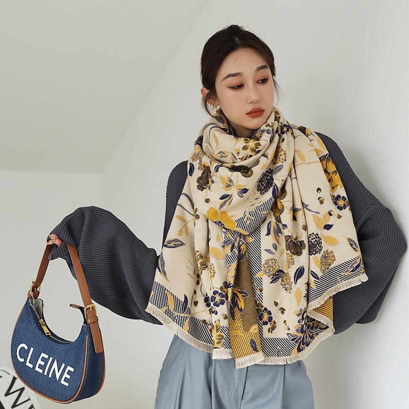New Style Stylish Printed Air-conditioned Room Shawl Scarf Office Warm Nap Blanket Autumn and Winter Warm Scarf