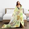 Super Warm BlanketsBoy Girl Picnic Rilakkumas Lucky Four-Leaf Throw Blanket  Flannel Bedspread For Outdoor Funny Sofa Bed Cover