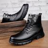 Новое поступление, мужские роскошные мотоциклетные ботинки, удобные высокие прогулочные ботинки, теплые мужские зимние плюшевые ботинки для снега, обувь из натуральной кожи