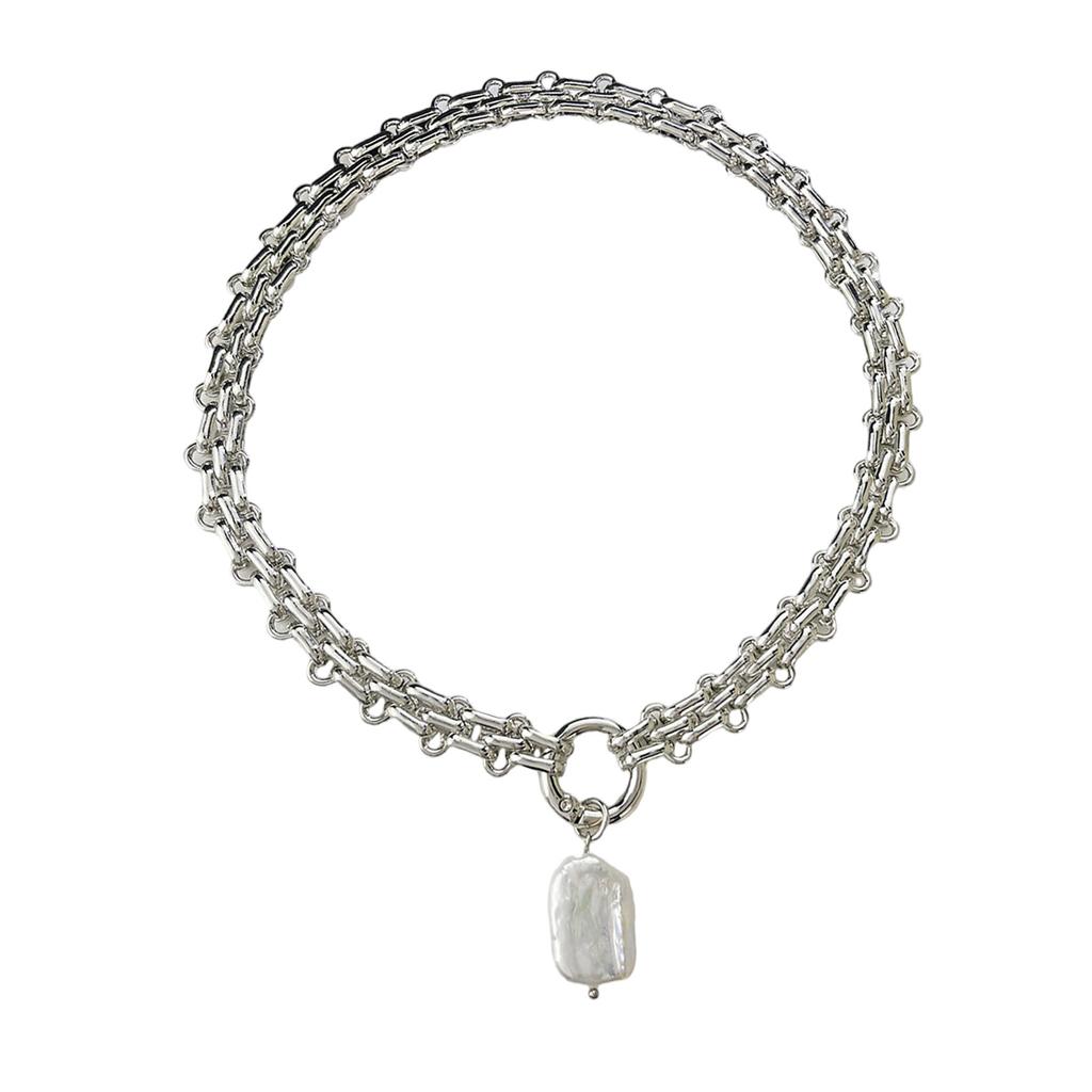 Винтажное барочное колье, вдохновленное прошлым, с геометрическими квадратными пресноводными жемчужинами и дизайном цепочки-чокера. Аксессуар.