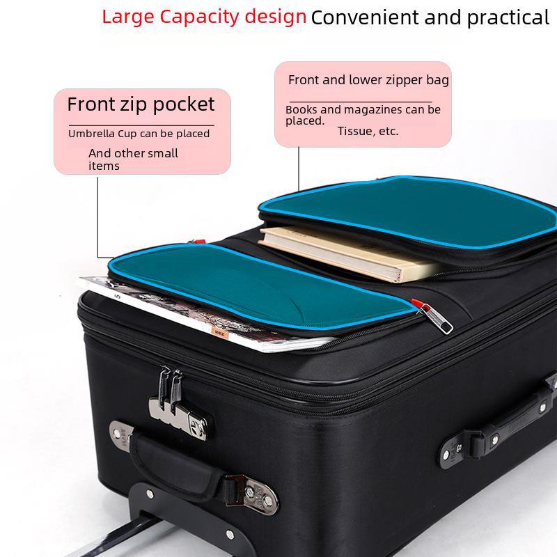 «Чемодан на колесах большой вместимости из ткани Оксфорд с универсальными колесами и замком с паролем для мужчин и женщин»