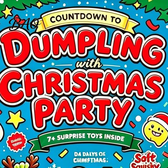 Christmas Gift for Adults 2026 Squeeze Toy Advent Calendar, 24-Day Dumpling Bun Fidget Stocking Stuffers Kids Countdown Box, Soft TPR Stress