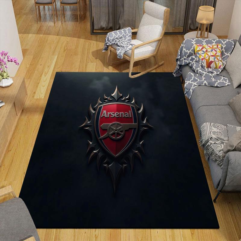 Arsenal Football Club Flannel Pattern Square Carpet,Area Rug,Carpet Rug for Living Room Bedroom Sofa Playroom Decor,Non-slip Floor Mat