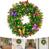 Artificial Eucalyptus Wreath Plastic Floral Wreath Eucalyptus Leave Wreath for All Season Welcome Sign Farmhouse Home Decor
